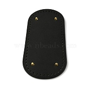 Oval PU Leather Knitting Crochet Bags Nail Bottom Shaper Pad, with Iron Nail, for Bag Bottom Accessories, Black, 25.5x12x0.85cm, Hole: 5mm(PURS-WH0001-63D)