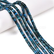 Natural Imperial Jasper Beads Strands, Dyed, Disc, Heishi Beads, Cadet Blue, 4.5x1.5~2.5mm, Hole: 0.8~1mm, about 169~171pcs/strand, 15.75~17.08''(40~42.7cm)(G-T138-198B)