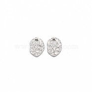 304 Stainless Steel Charms, Textured, Oval, Stainless Steel Color, 8.5x6x1mm, Hole: 0.9mm(STAS-N097-193P)