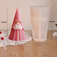 3D Christmas Santa Claus DIY Silicone Statue Candle Molds, Aromatherapy Candle Moulds, Portrait Sculpture Scented Candle Making Molds, White, 7.7x13.4cm(PW-WG72797-02)