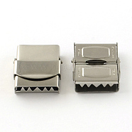 Smooth Surface 201 Stainless Steel Watch Band Clasps, Stainless Steel Color, 25x21x8mm, Hole: 18x3mm(STAS-R063-82)