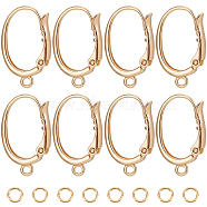 16Pcs Brass Leverback Earring Findings, with Horizontal Loops & 20Pcs 304 Stainless Steel Jump Rings, Nickel Free, Real 18K Gold Plated, 19.5~20.5x12.5x3.5mm, Hole: 1.5mm, Pin: 0.8mm(FIND-BBC0002-64)