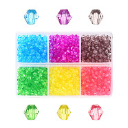 Transparent Acrylic Beads, Bicone, Mixed Color, 4x4mm, Hole: 1.5mm, 990pcs/box(TACR-YW0001-4MM-02)