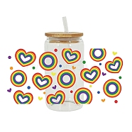 Rainbow Transfer Film, Hot Heat Vinyl Thermal Transfer Stickers for Cup, Heart, 110x230mm(PW-WG1AC31-06)