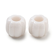 Opaque Acrylic European Beads, Large Hole Beads, Rondelle, White, 13x11.5mm, Hole: 6mm, about 470pcs/500g(SACR-L007-001B)