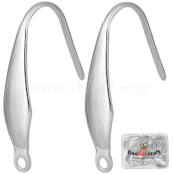 100Pcs 316 Surgical Stainless Steel Earring Hooks, with Vertical Loop, Ear Wire, Stainless Steel Color, 20.5x4.5mm, Hole: 1.2mm(STAS-BBC0004-90)