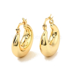 Rack Plating Brass Chunky Hoop Earrings for Women, Cadmium Free & Lead Free, Real 18K Gold Plated, 21.5x20.5x6.8mm, Pin: 0.8x2mm(EJEW-G288-35D-G)