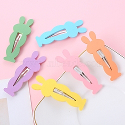 Cute Rabbit Plastic Snap Hair Clips, Hair Accessories for Women and Girls, Mixed Color, 64mm(PW-WG60482-07)