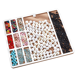 Wooden Bead Design Boards, DIY Beading Jewelry Organizer Making Tray, with Graduated Measurements, Rectangle, Tan, 38x33x1.2cm(WOOD-WH0042-26B)