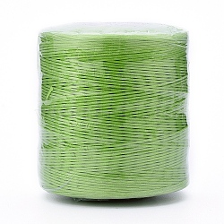 Waxed Polyester Cord for Jewelry Making, Flat, Lawn Green, 0.7mm, about 743.65 yards(680m)/roll(YC-F002-118)