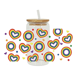 Rainbow Transfer Film, Hot Heat Vinyl Thermal Transfer Stickers for Cup, Heart, 110x230mm(PW-WG1AC31-06)