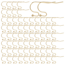160Pcs 316 Surgical Stainless Steel Earring Hooks, Shepherd's Hook Ear Wire, Real 18K Gold Plated, 21x12x2mm, Pin: 0.6mm(STAS-SC0005-36)