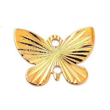 Rack Plating Brass Connector Charms, Long-Lasting Plated, Butterfly Links, Golden, 10x13x0.3mm, Hole: 1.2mm
