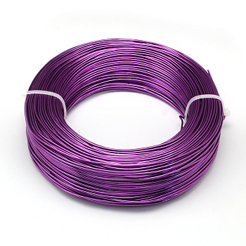 Round Aluminum Wire, Flexible Craft Wire, for Beading Jewelry Doll Craft Making, Dark Violet, 22 Gauge, 0.6mm, 280m/250g(918.6 Feet/250g)