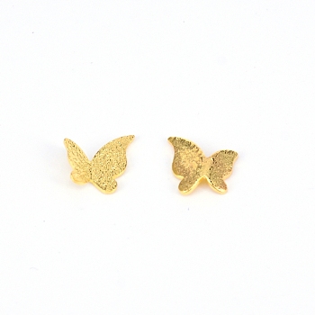 Textured Alloy Cabochons, Nail Art Decoration Accessories for Women, Butterfly, Golden, 10.5x10.5x2.5mm