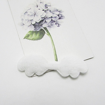 Cloth Embossing Wings, with Plush, Decorate Accessories, White, 18x55x6mm