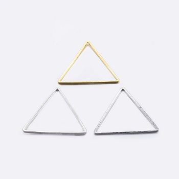 Brass Linking Rings, Plated, Triangle, Mixed Color, 17.5x20x0.8mm, Inner Diameter: 15.5x17.5mm