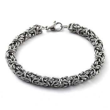 Non-Tarnish 304 Stainless Steel Rope Chain Bracelet, Stainless Steel Color, 8-7/8 inch(22.4cm)