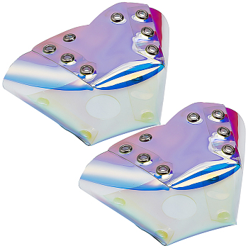 2Pcs Iridescent Roller Skate Toe Guard, Roller Skate Toe Cap, with Iron Finding, Colorful, 64x117x63mm