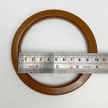 Wood Bag Handle, Ring-shaped, Bag Replacement Accessories, Sienna, 11.5x1.2cm, Inner Diameter: 9.1cm