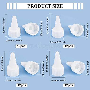 ベネクリエイト 48 個 4 スタイルのプラスチック ツイスト ボトル キャップ(DIY-BC0006-52B)-2