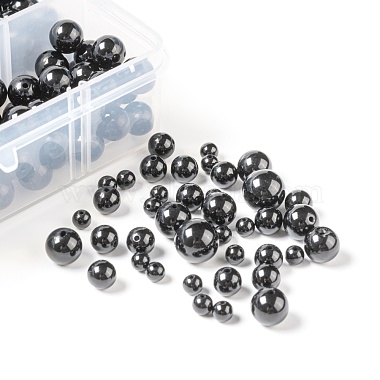 340pcs 4 tailles perles de tourmaline noire naturelle(G-LS0001-25)-2