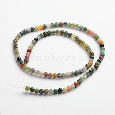 indiennes brins de perles rondes en agate de pierre naturelle(G-J333-07-4mm)-2