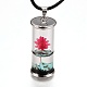 Glass Wishing Bottle Leather Cord Pendant Necklaces(NJEW-Z009-A08)-1