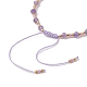 bracelet réglable en améthyste naturelle et perles tressées en verre(BJEW-JB10137-02)-4