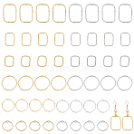 48Pcds 12 Styles Alloy Open Back Bezel Pendants, For DIY UV Resin, Epoxy Resin, Pressed Flower Jewelry, Rectangle & Ring, Mixed Color, 20.5~46x17~44x1.5~2mm, Hole: 1.2~3x1.2~3mm, 4pcs/style(FIND-CA0008-13)