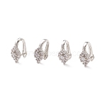Brass Micro Pave Cubic Zirconia Pinch Bails, Snap on Bails for Pendant Making, Cadmium Free & Lead Free, Platinum, 12x6x9.5mm, Pin: 0.75mm(KK-K266-02P)