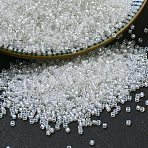 MIYUKI Delica Beads, Cylinder, Japanese Seed Beads, 11/0, (DB1671) Pearl Lined Crystal AB, 1.3x1.6mm, Hole: 0.8mm, about 10000pcs/bag, 50g/bag(SEED-X0054-DB1671)