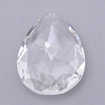 Transparent Glass Pendants, for Chandelier Crystal Hanging Pendants, Faceted, Teardrop, Clear, 49x35x18mm, Hole: 1.8mm(GLAA-WH0022-31)