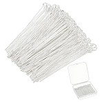 220Pcs Brass Eye Pins, 925 Sterling Silver Plated, 22 Gauge, 45.5x3x0.6mm, Hole: 1.6mm(FIND-ME0001-82)