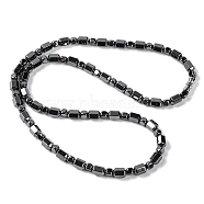 Faceted Column & Cube Synthetic Non-magnetic Hematite Beaded Necklaces, with Alloy Screw Clasps, 20.08 inch(51cm)(NJEW-Q341-06)