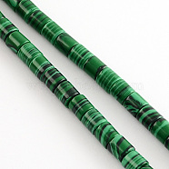 Synthetic Malachite Bead Strands, Column, Green, 6x6mm, Hole: 1mm, about 66pcs/strand, 15.7 inch(X-G-R187-10)