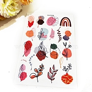 Flower Pattern Ceramics Clay Water Transfer Paper, Underglaze Transfer Decals, for DIY Earrings Pendants, Colorful, 13.8x9.5mm(PW-WG201F6-02)