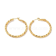 Brass Round Ring Hoop Earrings, with 925 Sterling Silver Pin for Women, Golden, 40x40x3mm(EJEW-A025-01C)