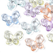 Transparent Acrylic Beads, Butterfly, Mixed Color, 18x21x6mm, Hole: 1.6mm, about 415pcs/500g(TACR-S134-025)