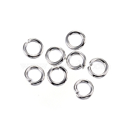 304 Stainless Steel Jump Rings, Open Jump Rings, Stainless Steel Color, 4x0.8mm, 20 Gauge, Inner Diameter: 2.4mm(A-STAS-D448-097P-4mm)