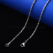 Non-Tarnish 304 Stainless Steel Coreana Chain Necklace, with Lobster Claw Clasp, Stainless Steel Color, 19.68 inch(50cm)x1mm(NJEW-S420-006B-P)