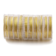 10 Rolls Round Copper Wire, Long-Lasting Plated, Golden, 18 Gauge, 1mm, 1.5m/roll(CWIR-C003-01G-G)