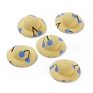 Cloth Cap Crafts Decoration, for DIY Jewelry Crafts Earring Necklace Hair Clip Decoration, Pale Goldenrod, 3.5x1.2cm(FIND-E026-07B)