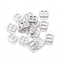 Mini Alloy Buckles, Adjustable Buckle Fasteners, Rectangle, Platinum, 6x5x1mm, Hole: 3x1mm(PALLOY-WH0067-76-P)