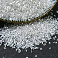 MIYUKI Delica Beads, Cylinder, Japanese Seed Beads, 11/0, (DB1671) Pearl Lined Crystal AB, 1.3x1.6mm, Hole: 0.8mm, about 10000pcs/bag, 50g/bag(SEED-X0054-DB1671)