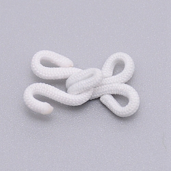 Cloth Clover Brass Buckles, Sewing Hooks and Eyes Closure, for Bra Clothing Trousers Skirt Sewing DIY Craft, White, 18x11x6mm(FIND-WH0063-65)