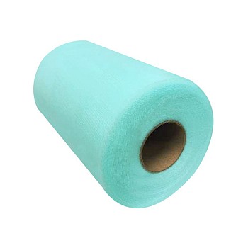 Deco Mesh Ribbons, Tulle Fabric, Tulle Roll Spool Fabric For Skirt Making, Aqua, 6 inch(15cm), about 100yards/roll(91.44m/roll)