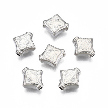CCB Plastic Beads, for DIY Jewelry Making, Rhombus, Platinum, 10.5x10x4mm, Hole: 1.6mm