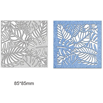 Carbon Steel Cutting Dies Stencils, for DIY Scrapbooking/Photo Album, Decorative Embossing DIY Paper Card, Leaf, Matte Platinum Color, 85x85mm