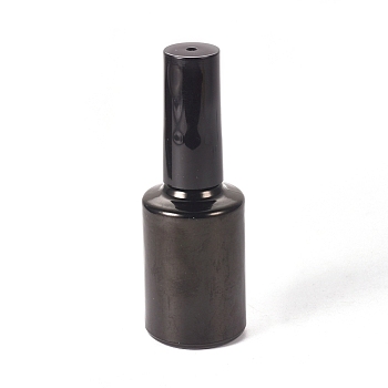Glass Nail Polish Empty Bottle, with Brush, Column, Black, 7.9x2.8cm, Capacity: 12ml